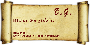 Blaha Gorgiás névjegykártya